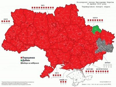 Президентские выборы в Украине - карта