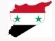Сирия: флаг (асадовский) на фоне карты. Фото: vk.com