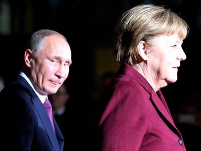 В. Путин и А. Меркель, Берлин, 19.10.16. Фото: EPA|UPG