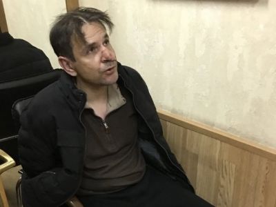 Борис Гриц после задержания за нападение на Татьяну Фельгенгауэр, 23.10.17. Фото: novayagazeta.ru