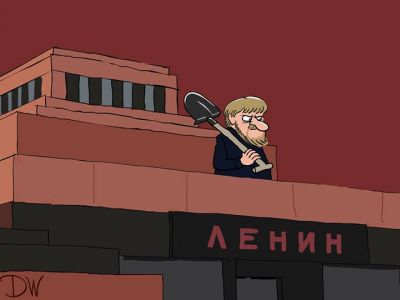 Кадыров и мавзолей. Карикатура: С. Елкин, dw.com, facebook.com/sergey.elkin1