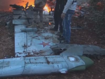 Обломки сбитого над Идлибом Су-25, 3.2.18. Фото: 24.kz