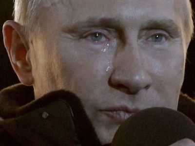 Путин плачет. Фото: gordonua.com