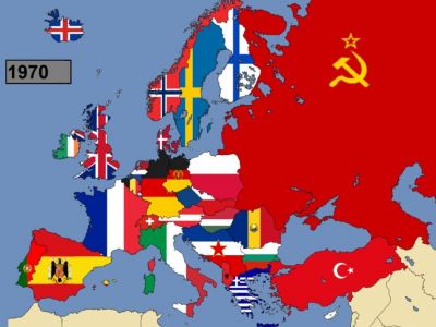 Политическая карта Европы на 1970 г. Иллюстрация: www.youtube.com/watch?v=in8dMPz4dDA