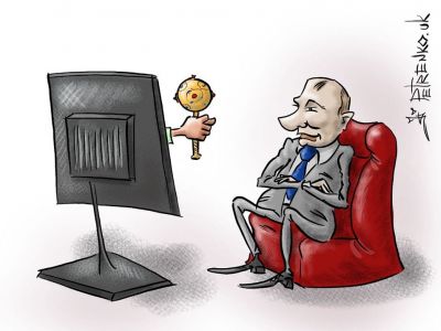 Путин и инаугурация Зеленского. Карикатура А.Петренко: http://petrenko.uk/