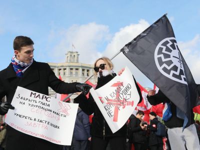 Митинг на Суворовской площади в Москве за референдум по поправкам в Конституцию 15 февраля 2020 года. Фото: Евгений Разумный / Ведомости