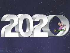 2020-й уходит. Рис. С.Елкина, dw.com