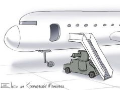 Встреча в аэропорту. Карикатура С.Елкина: www.facebook.com/sergey.elkin1