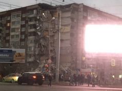 Обрушившийся дом в Ижевске. Фото: twitter.com/Mikki_Versh/