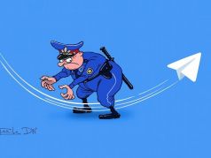 Силовики и телеграм. Карикатура С.Елкина, источники - dw.com, www.facebook.com/sergey.elkin1