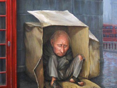 "Путин - изгой". Карикатура Д.Лопатина, источник - medium.com
