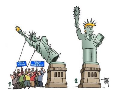 Трамп вместо свободы. Карикатура: cagle.com