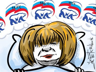Сон в выборную ночь. Карикатура А.Петренко: t.me/PetrenkoAndryi