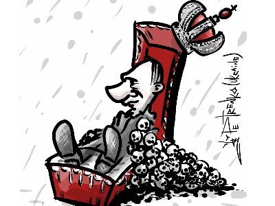 Путинский трон. Карикатура А.Петренко: t.me/PetrenkoAndryi
