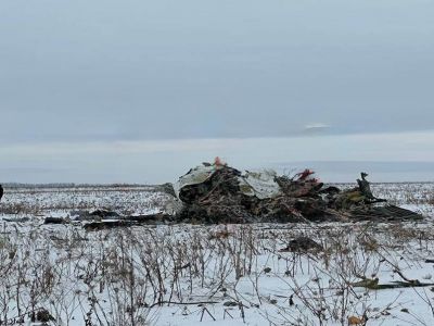 Обломки самолета Ил-76 в Белгородской области, 24.01.24. Фото: t.me/zerkalo_io